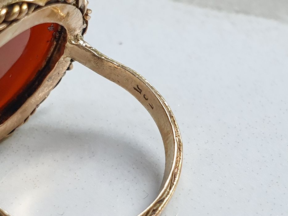 Inel vintage din aur de 14K cu camee – mărimea 55 – 4,40 g