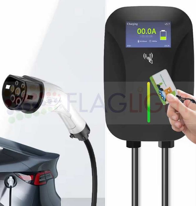 7kw 16A EV Стационарна Зарядна станция. Приема плащания с чип и OCPP