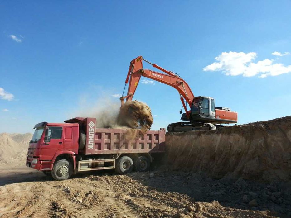 Спецтехника для работ на теплотрассе, Экскаватор, автокран, самосвал