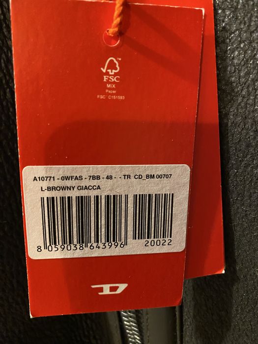 Diesel L-browny geaca pliele blana naturala