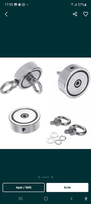 MAGNET DE PUTERE. M10.304.cu 2. șuruburi cu inel de prindere frânghi