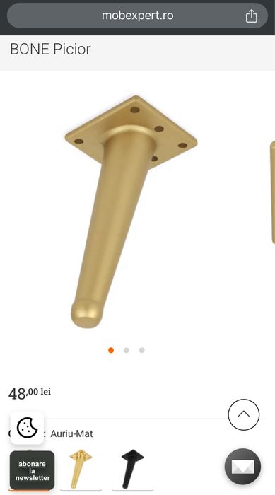 Picioare mobila Bone Mobexpert 5 bucati AURIU mat