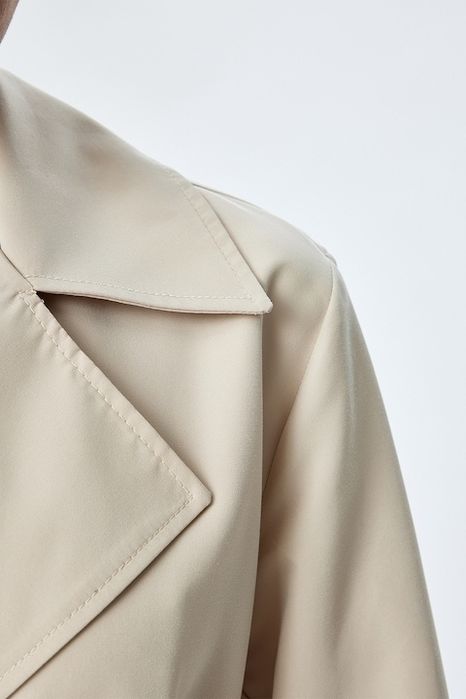 KOTON Trenci scurt cu cordon, Bej deschis, 40, 42, 44 (L, XL 2XL)