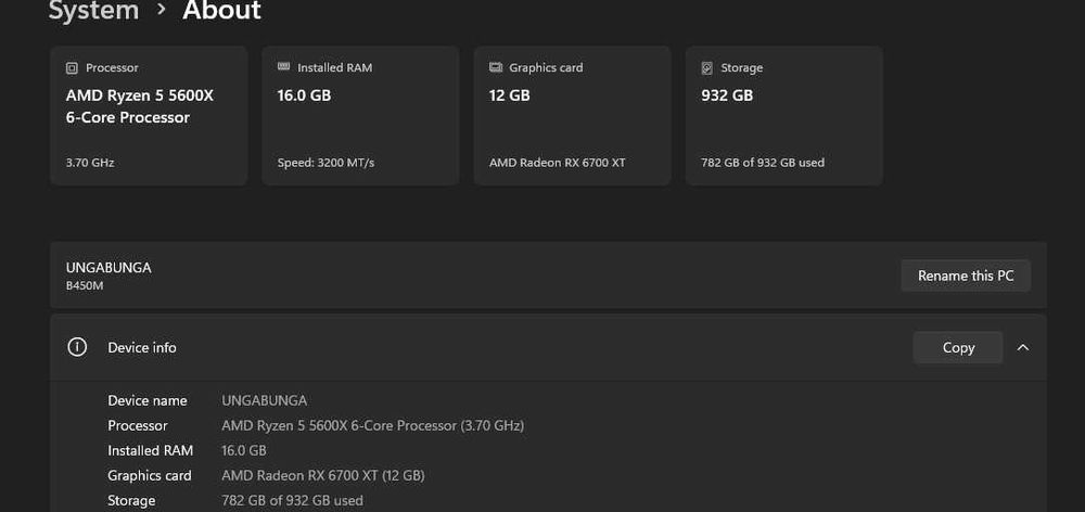 Gaming PC RX 6700 XT Ryzen 5 5600X 16GB RAM
