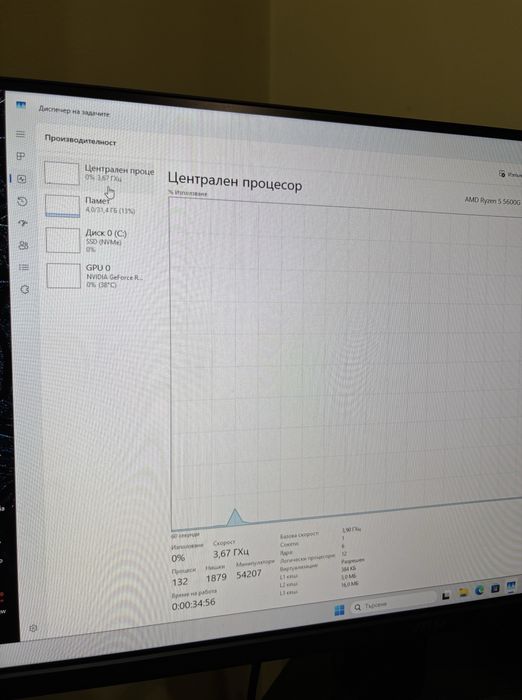 Гейминг Компютър! ASUS 3060ti, Ryzen 5 5600G, 32GB, 1TB, ВОДНО!!!
