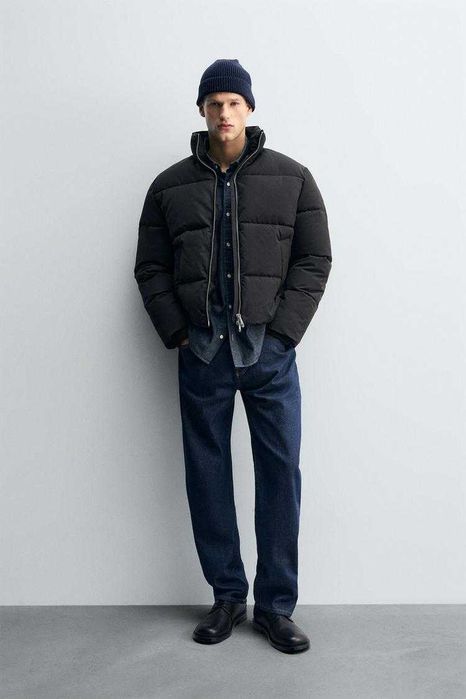 Men's ZARA water repellent PUFFER JACKET Medium M