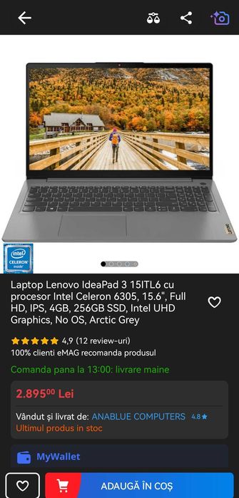 Vand laptop nou in cutie