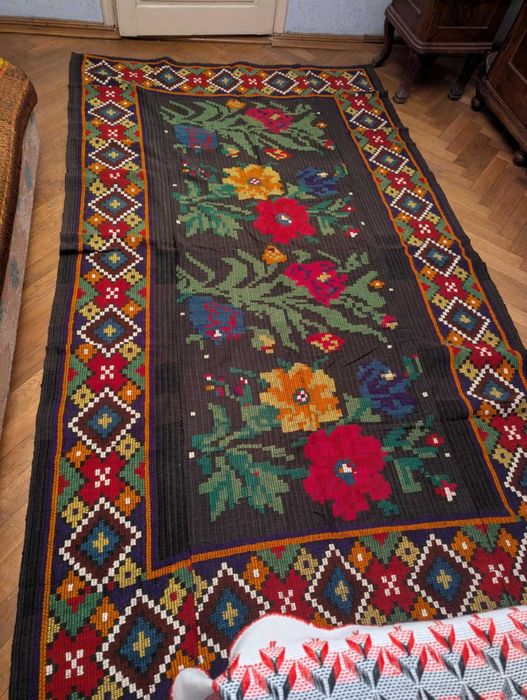 Chilim/covor tradițional Oltenesc țesut manual piesă autentică, 1940