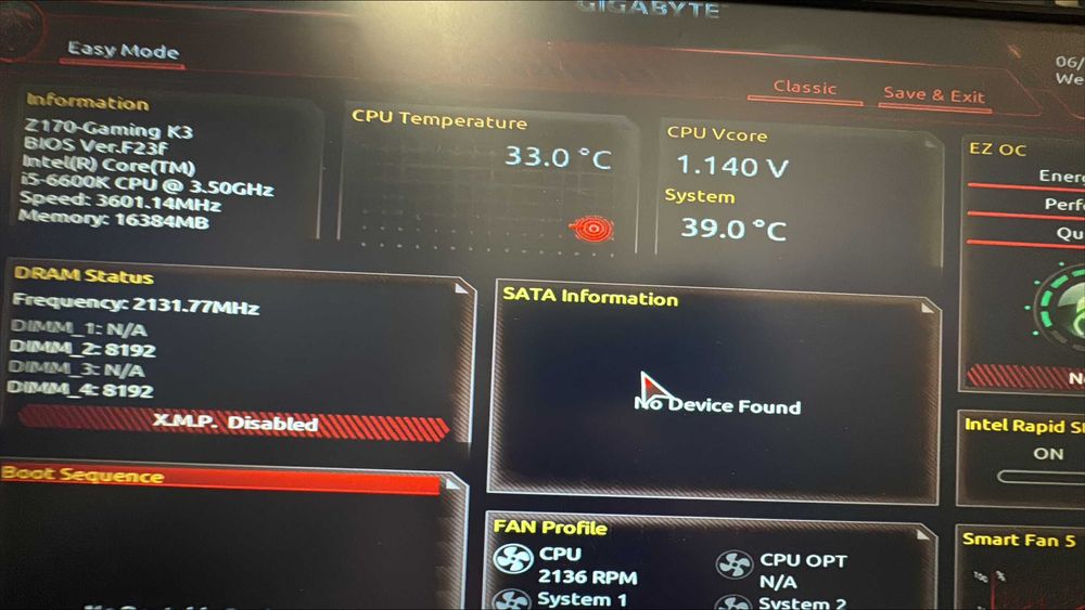Kit Intel i5-6600k 3.9GHz + Gigabyte Z170-Gaming K3 + 16GB DDR4