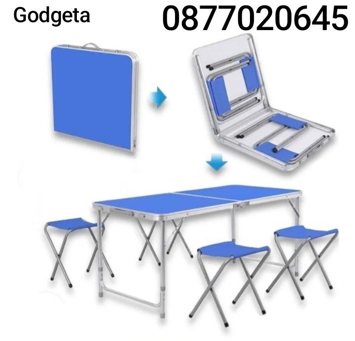 Къмпинг маса с 4 броя стола Це