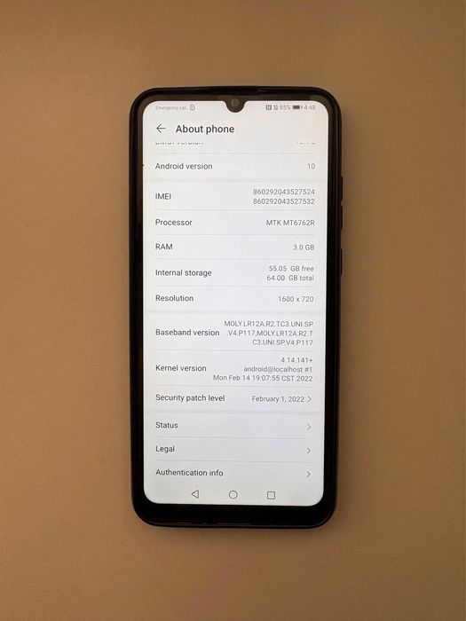 Huawei Y6p 64GB/3GB - отлично състояние, с калъф и зарядно