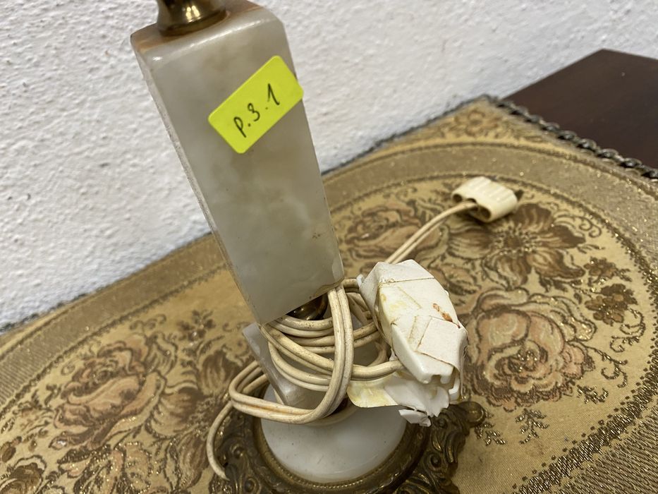 Стара френска лампа с месинг и оникс