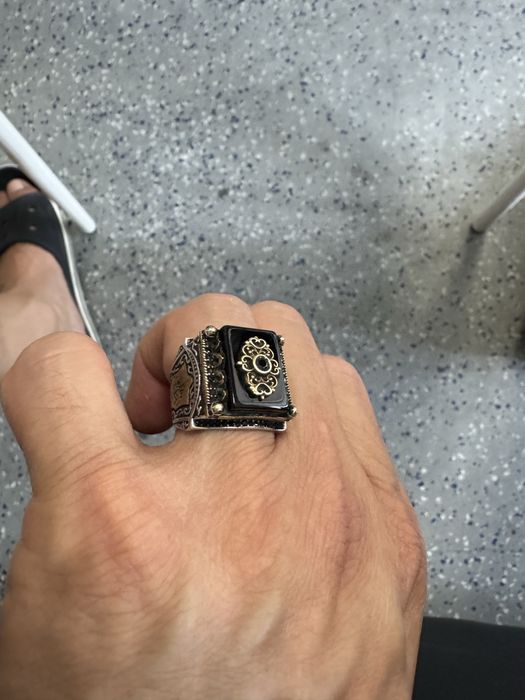 Кольцо мужское серебро