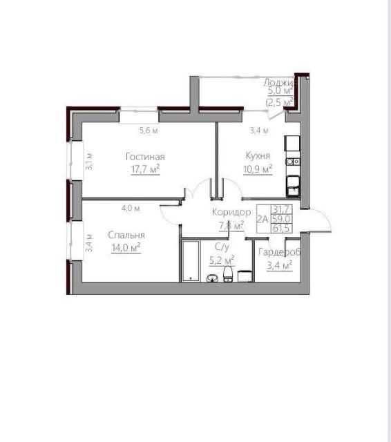 ЖК Манас 2 комнатная