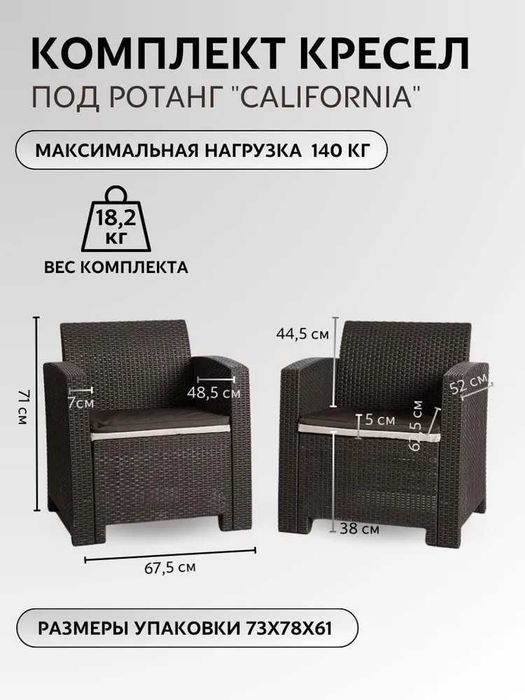 Комплект кресел под ротанг California