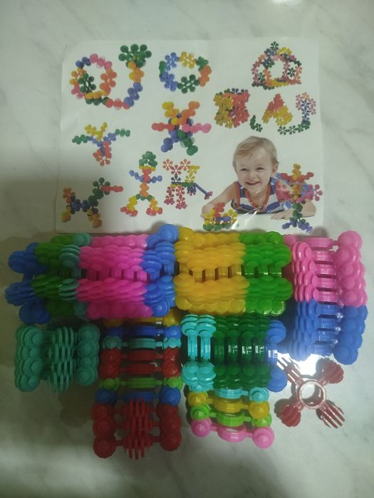 блочный 3D конструктор снежинки мазайка