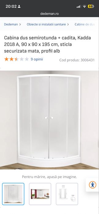 Cabina de dus alba