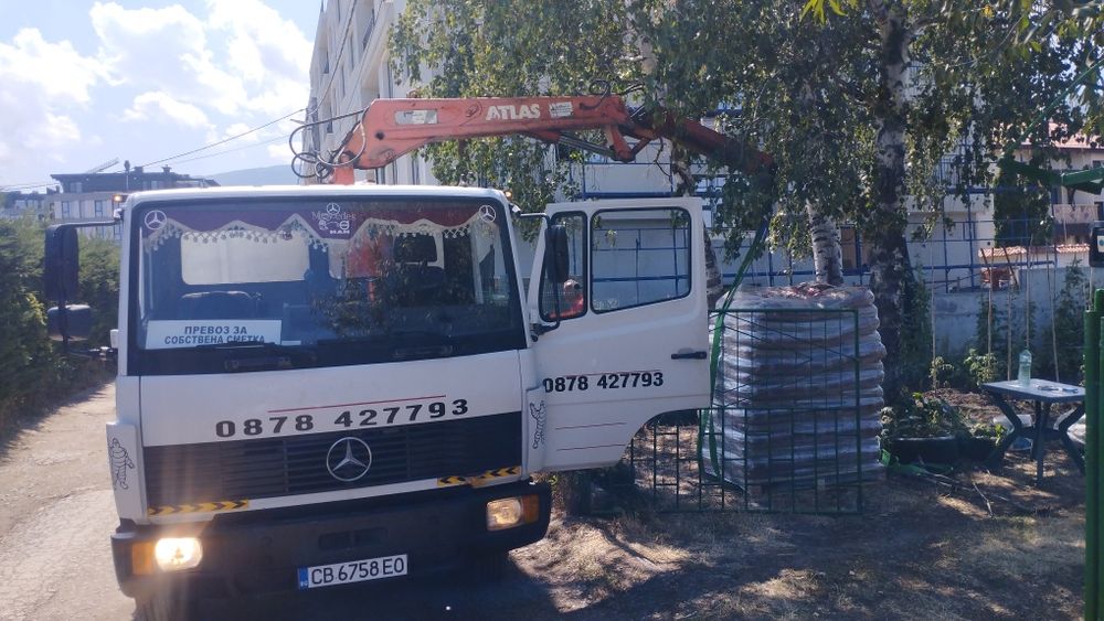 Транспорт със самосвал с кран за София и околностите