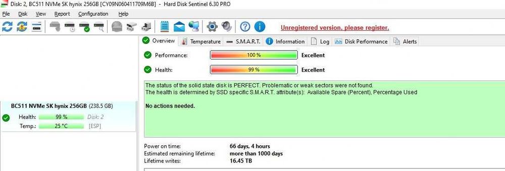 Ssd nvme SK hynix bc511 256gb
