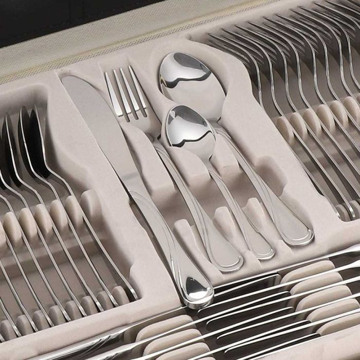 комплект прибори Cheffinger 72 части сребърно/златно покритие в  куфар