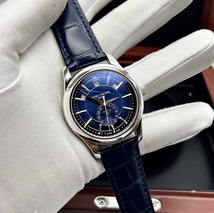 patek philippe annual calendar blue dial steel