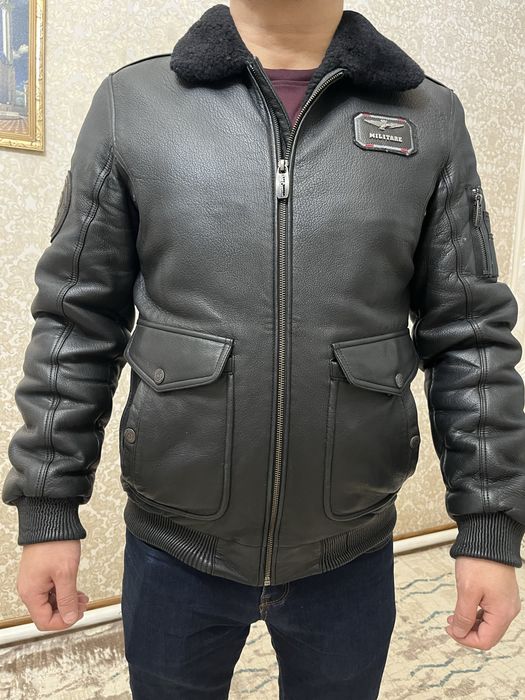 Мужская дубленка натуральная кожа/мех
