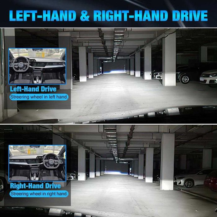 Комплект 2 LED крушки с лупа, H7, Canbus, 12V, 2x55W, 6500К, 87x31мм