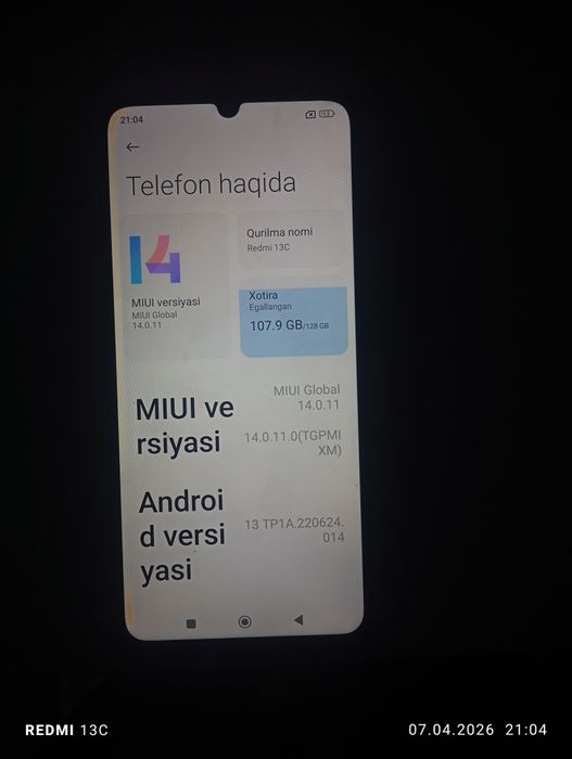 Redmi 13C holati ideal