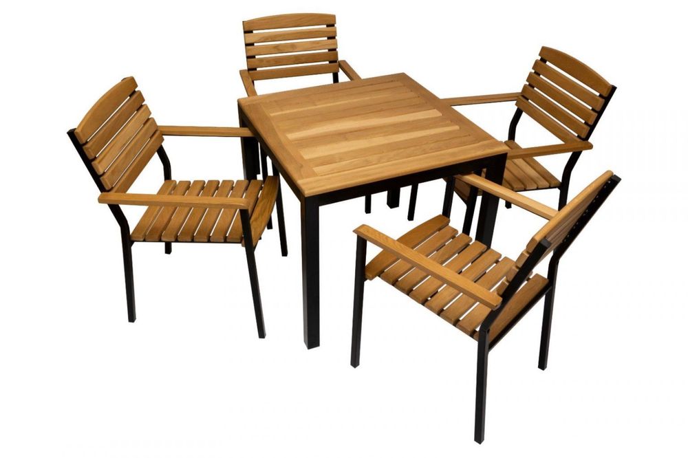 Mese terasa exterior lemn masiv si fier stare buna