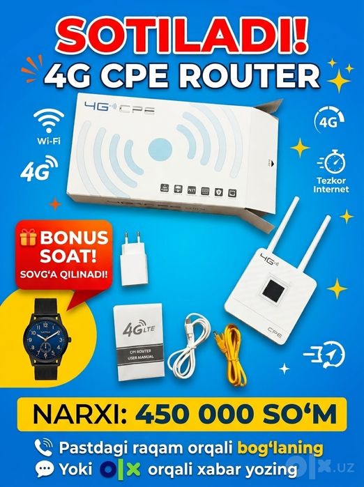Sim-kartali 4G LTE Wi-Fi Router CPE