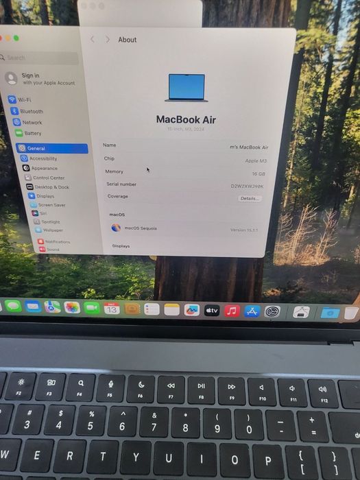 Macbook Air M3 15dyum (2024)  16GB/512GB midnight blue yangi sotilladi
