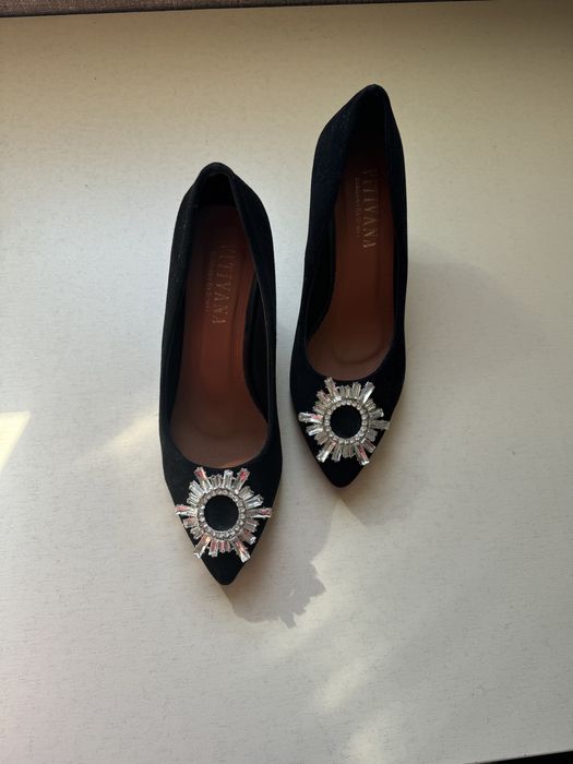 Туфли черные, замшевые