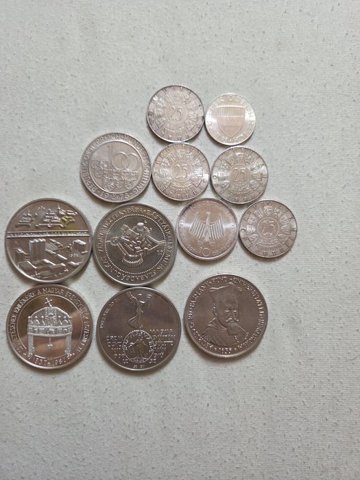 Lot Argint Colectie Monede Schilling Austria si Medalii MEE 640