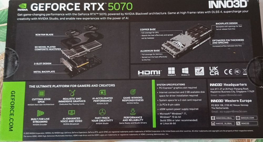 Видеокарта Inno3D RTX5070 TWIN X2 12G