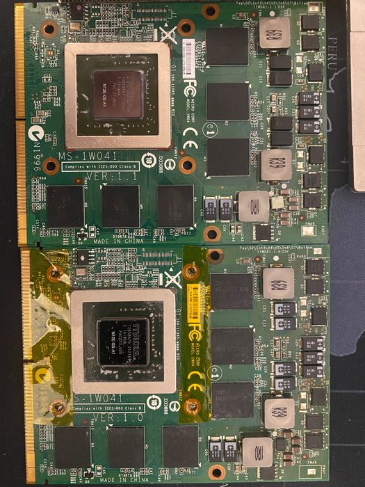 Vand placi video MXM 3.0b GTX560m, 570m, 675m defecte si heatsink Msi