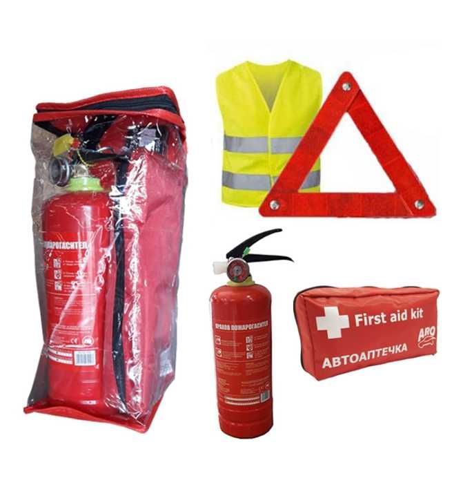 Авариен комплект аптечка пожарогасител жилетка триъгълник
