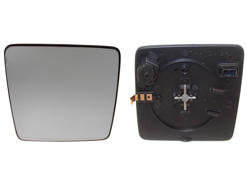 Geam oglinda exterioara cu suport fixare Mercedes 190 (W201), 10.1982-08.1993; Clasa E (W124) 12.1984-06.1996, partea Dreapta, incalzit; sticla convexa; geam albastru; pentru oglinda electrica, Aftermarket