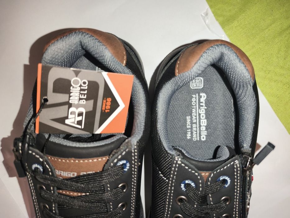 Pantofi Casual Bărbați Arrigo Bello (Mărimea 42) – NOI, cu Fermoar Lateral & Șireturi