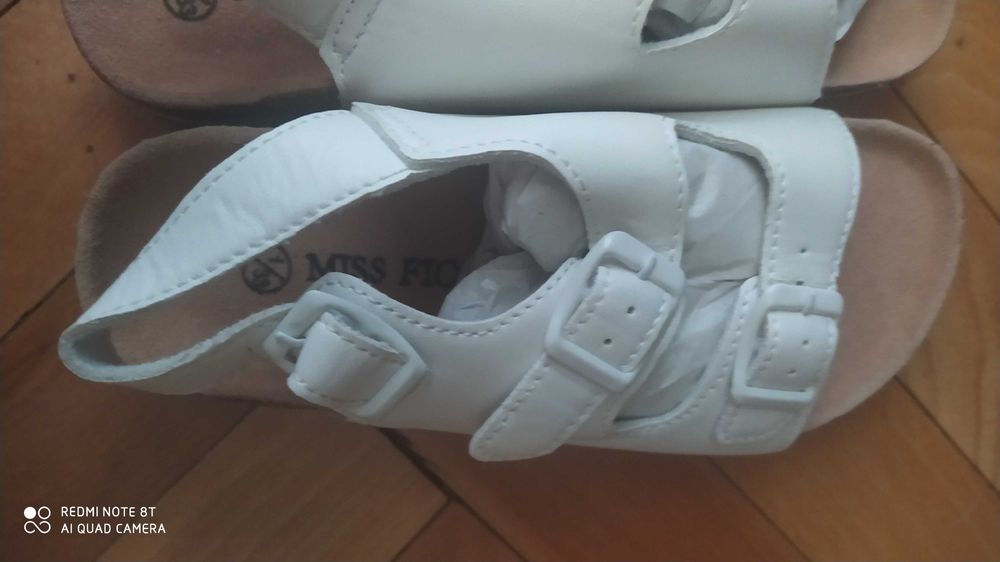 Нови 33н бели сандали Miss Fiori от естествена кожа