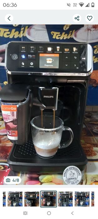 Expresor cafea Philips LatteGo 5400 câteva cafele, cana noua!.