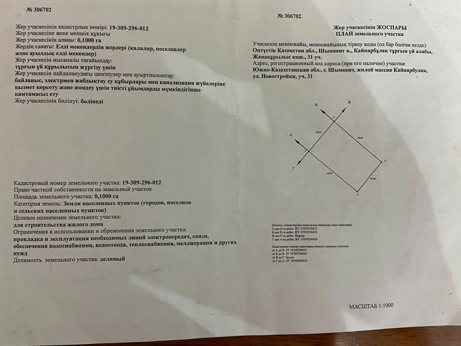 Продам участок Кайнарбулак