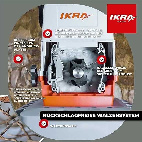 Tocătoare electrică de grădină IKRA ILH 3000 A, 3.000 W