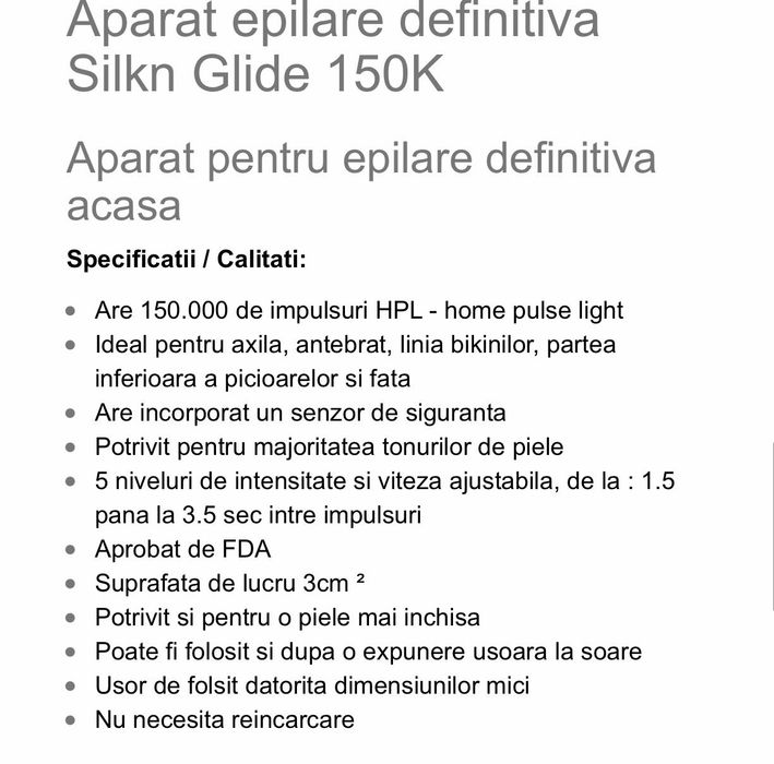 Aparat epilare definitiva Silk’n Glide
