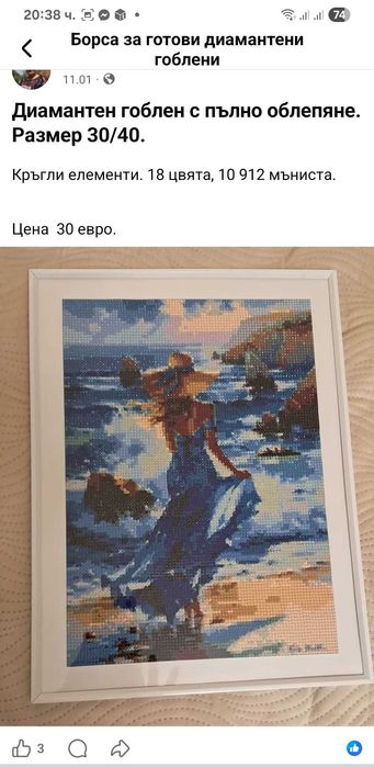 Диамантени гоблени - пълно облепяне. Размер 30/40. Рамкирани.