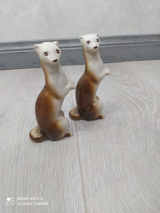 Фарфоровые статуэтки Антиквариат "Горностай" СССР 1964 года