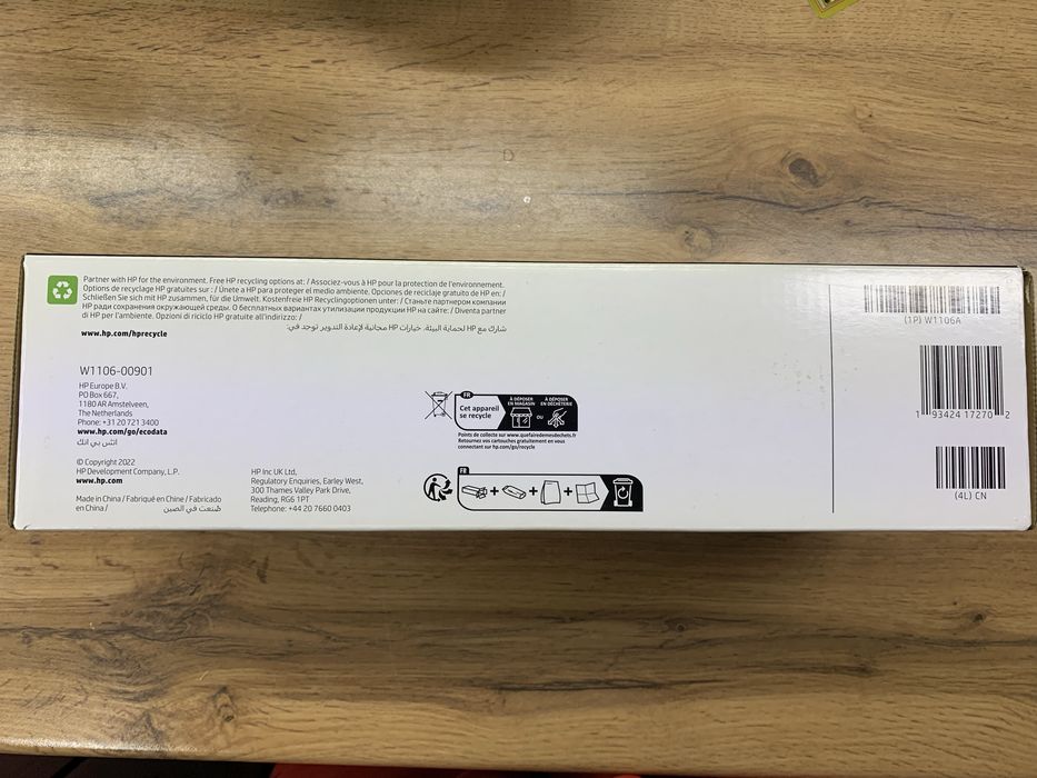 Оригинальный картридж для принтера HP 106a