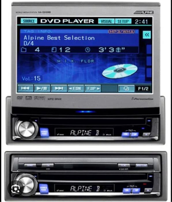 DVD/Cd player auto 1DIN Alpine IVA D 310 RB BT-Usb ecran retractabil