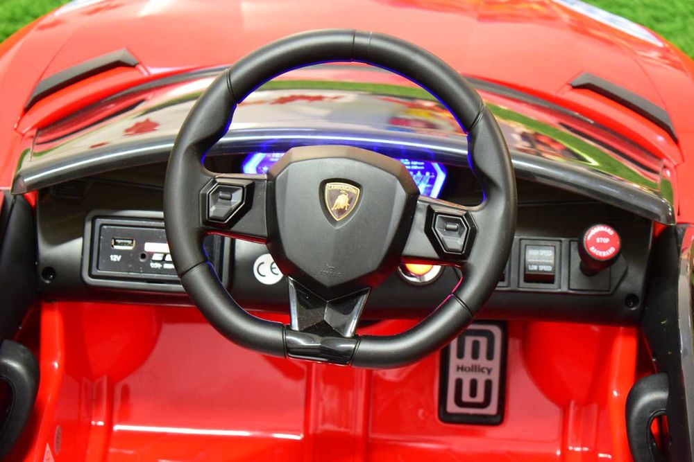 Masinuta electrica Lamborghini Aventador SVJ 12V cu HOVERBOARD #RED