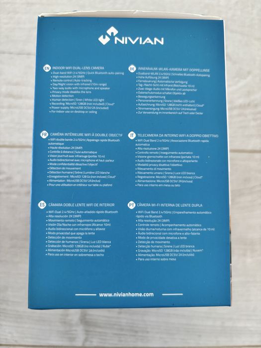 Camera supraveghere WiFi Nivian 2K Dual Lens, rotativa, Auto Tracking