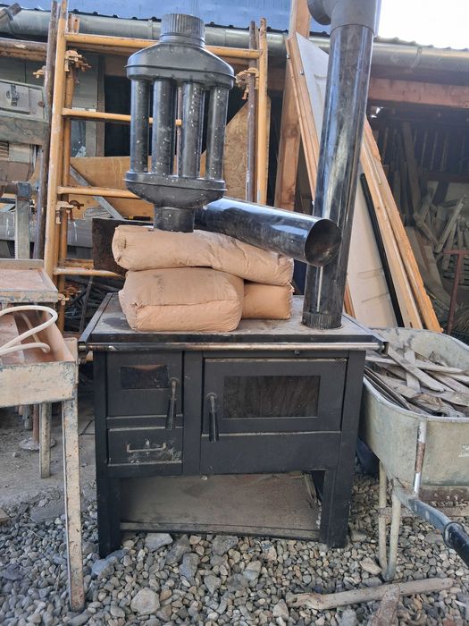 Soba pe lemne folosita de cateva ori